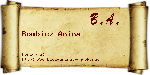 Bombicz Anina névjegykártya